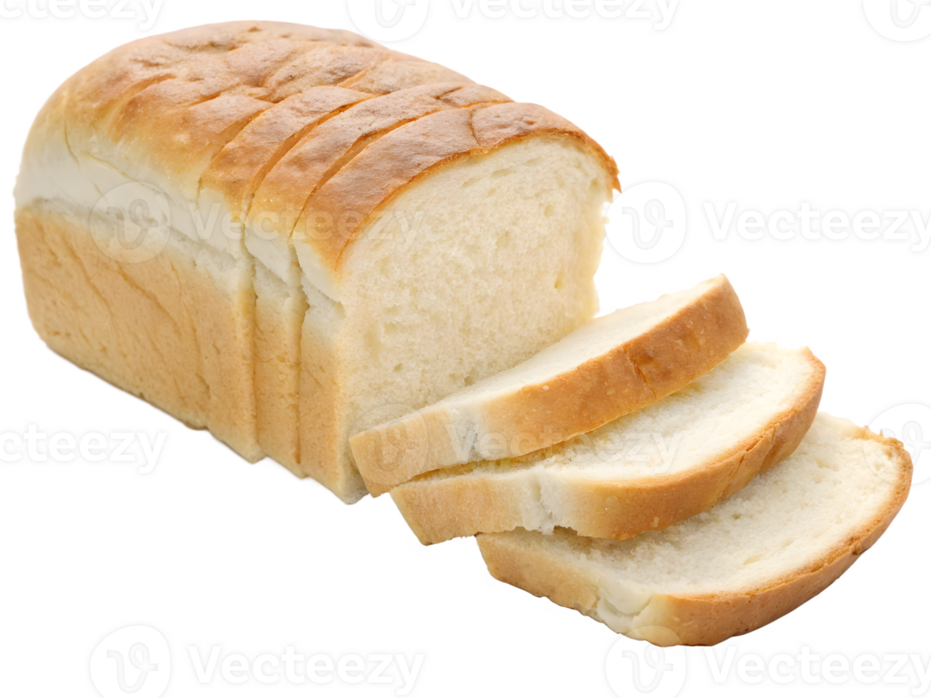 Sliced Loaf of White Bread, on Transparent Background png