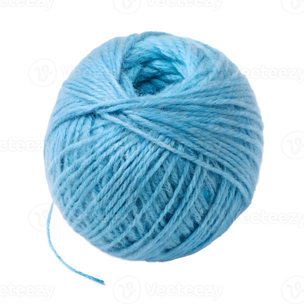 Ball of Light Blue Yarn Isolated on Transparent Background png
