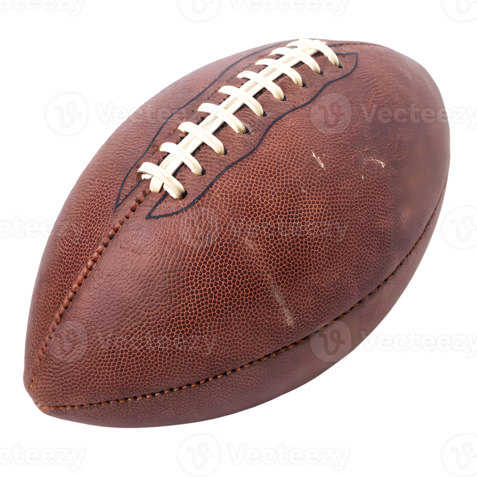 Leather American Football with White Laces Isolated on Transparent Background png