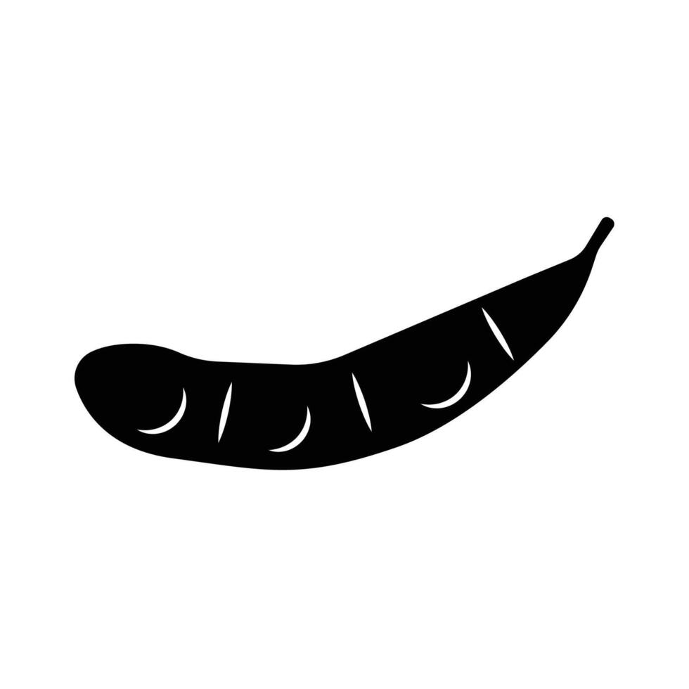 Edamame Silhouette. Black and White Icon Design Elements on Isolated White Background vector