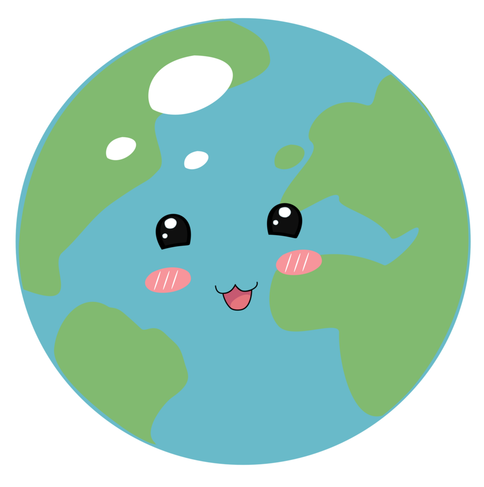 Cartoon earth Face smile png
