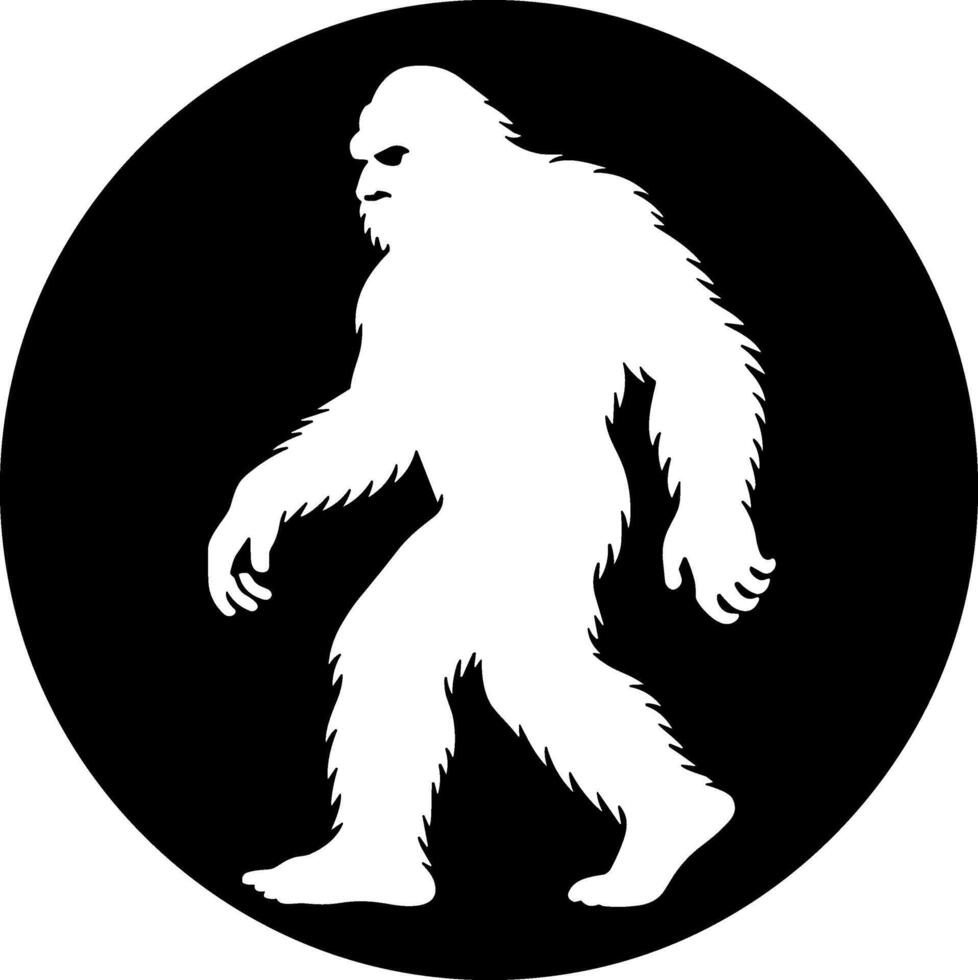 Walking Sasquatch in Circular Emblem vector