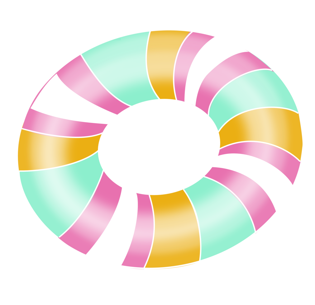 Colorful yellow green pink tones Swimming Ring png