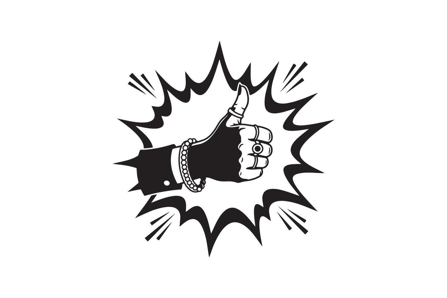OK Gesture Hand Silhouette Illustration vector
