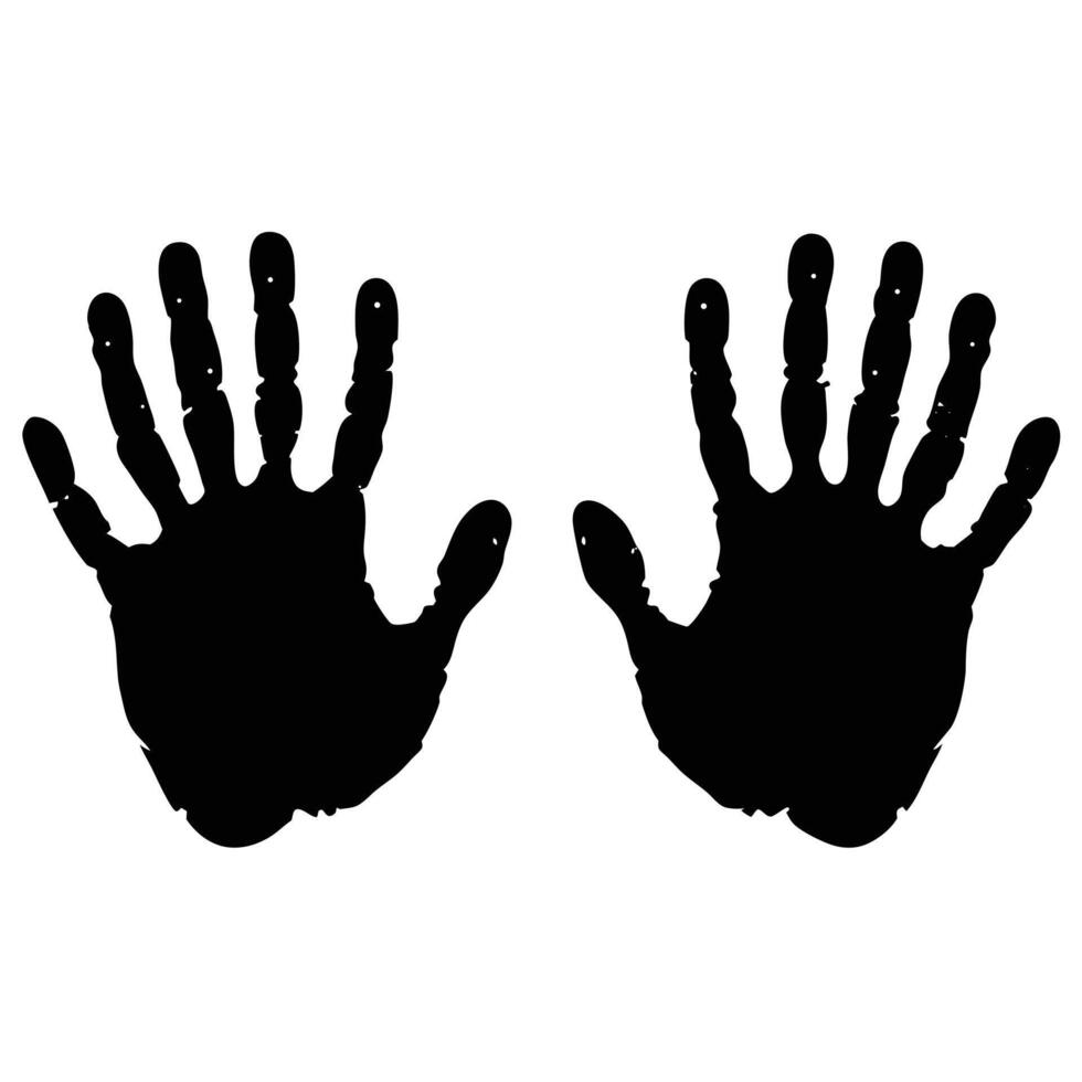 Handprint Silhouette Two Symmetrical Hand Shapes vector
