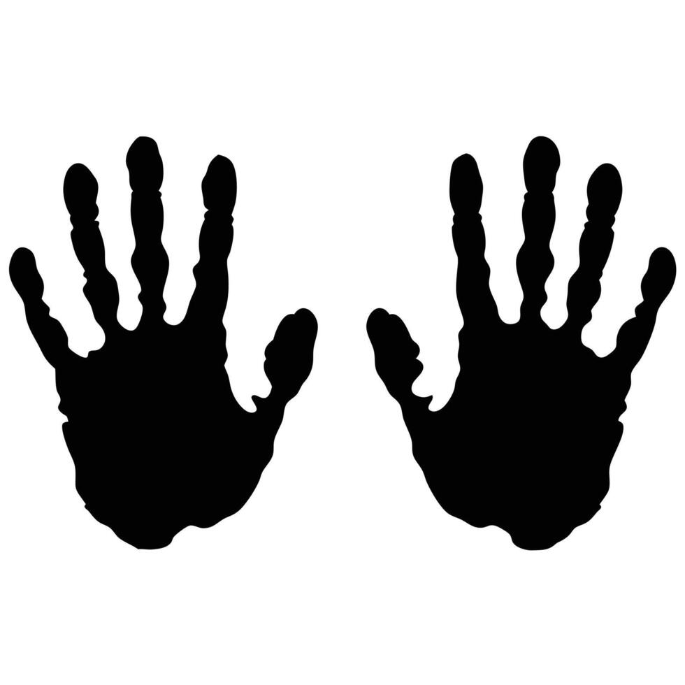 Handprints Silhouette Illustration, Imprints of Two Hands vector