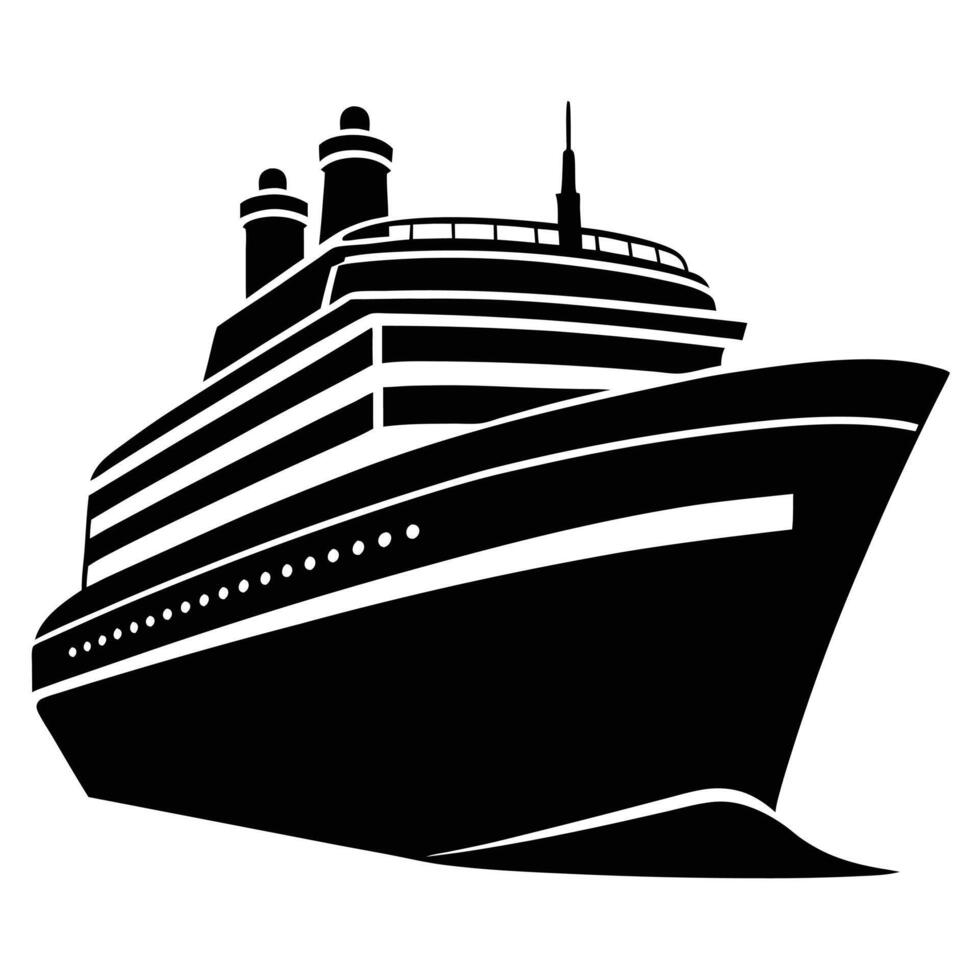 Big cruise ship with smokestacks isolated vector
