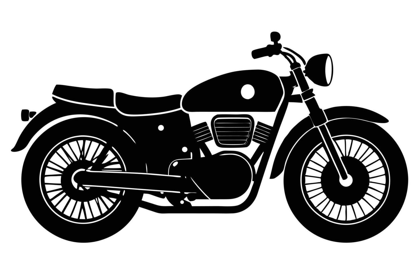 Silhouette Of A Classic Motorbike vector