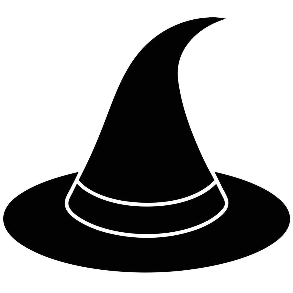 Witch Hat Silhouette with White Band vector