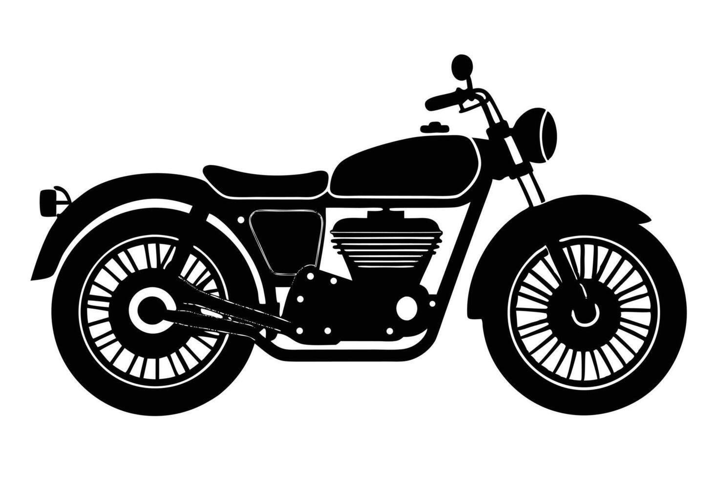 Detailed Black Motorcycle Vehicle Design vector