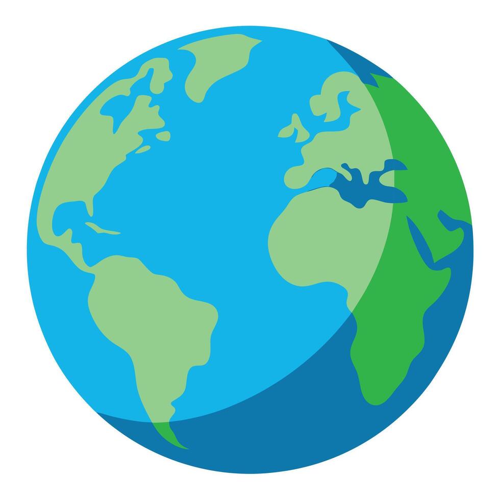 Earth Globe World Map Continent Shaped Colorful Design on a White Background vector