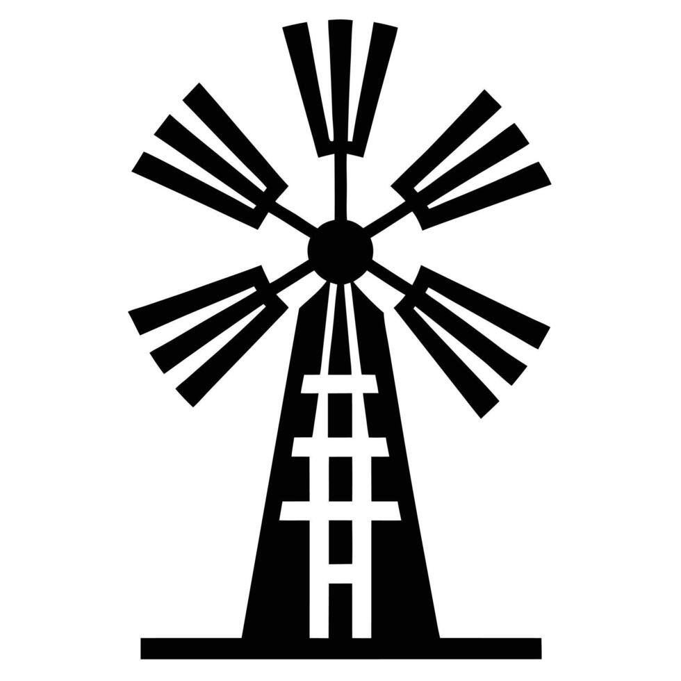 Isolated Silhouette of a Dutch Windmill vector