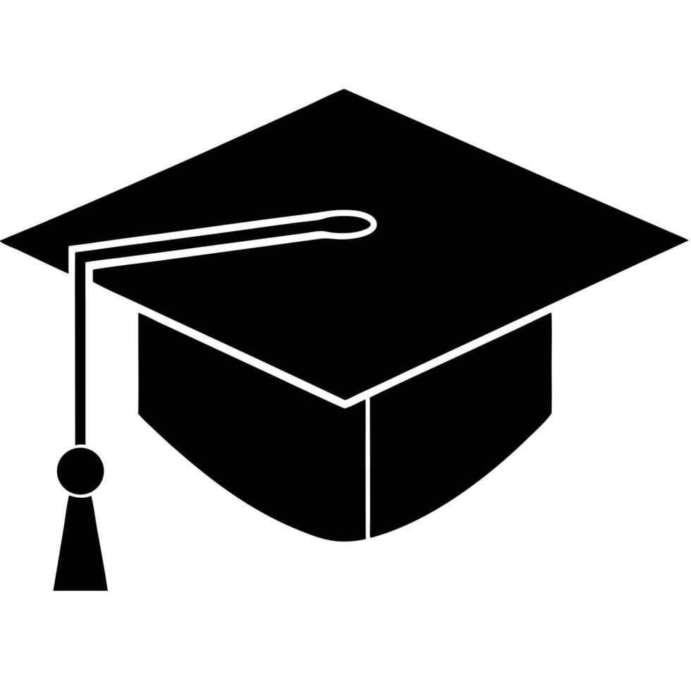 Academic Mortarboard Icon with Tassel vector