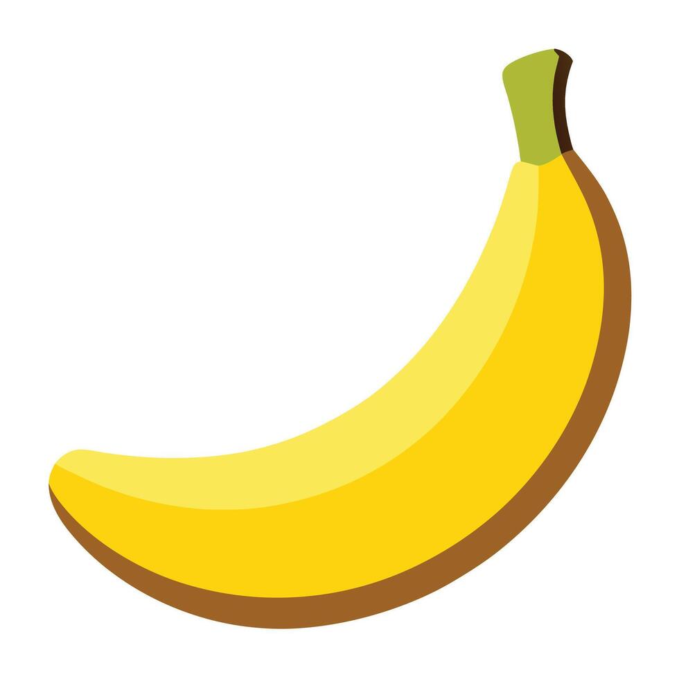 Cartoon Banana Fruit Isolated on White Background, Food, Yummy Snack vector