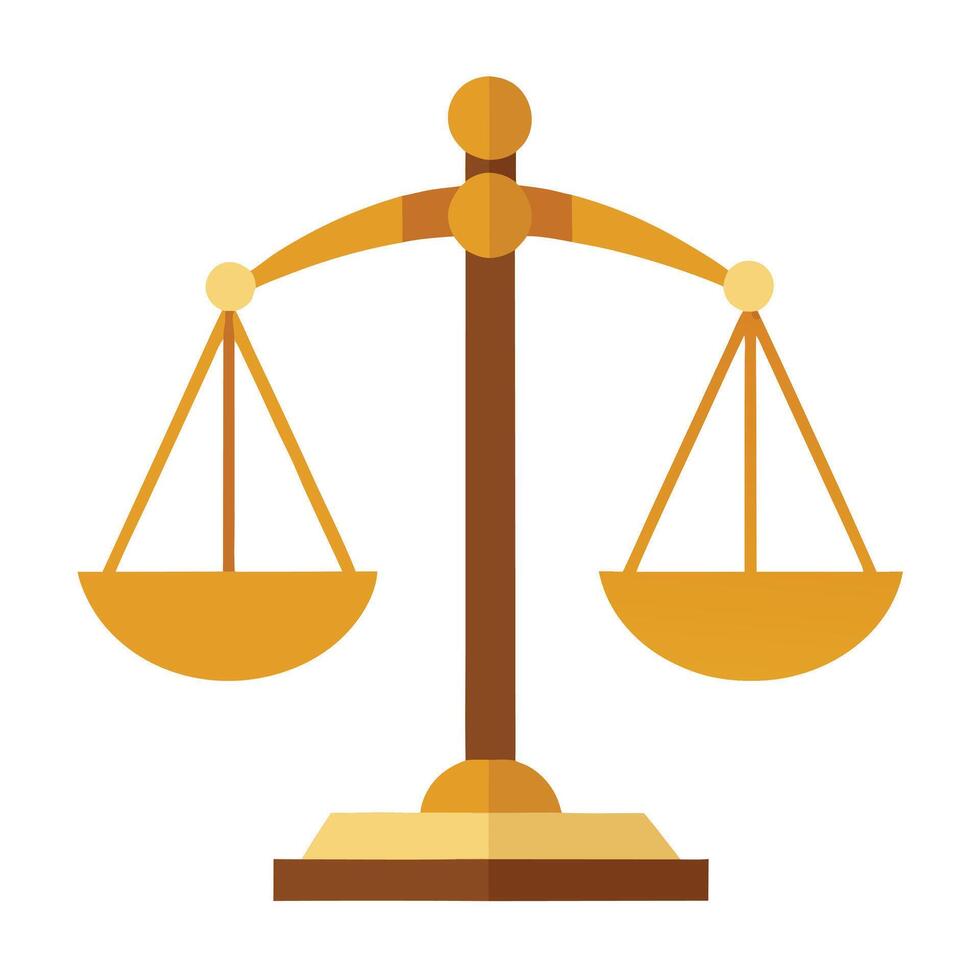 Golden Justice Scale isolated vector