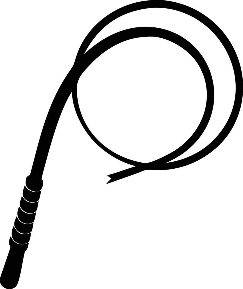 Black leather bullwhip weapon vector