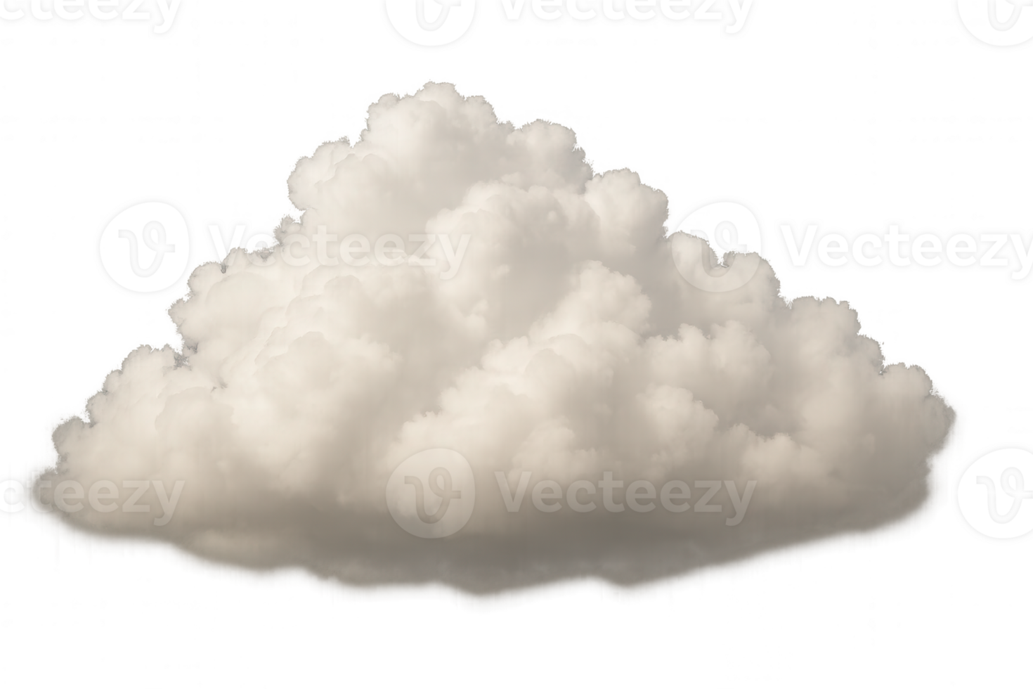 Hyperrealistic white cloud floating on transparent background png