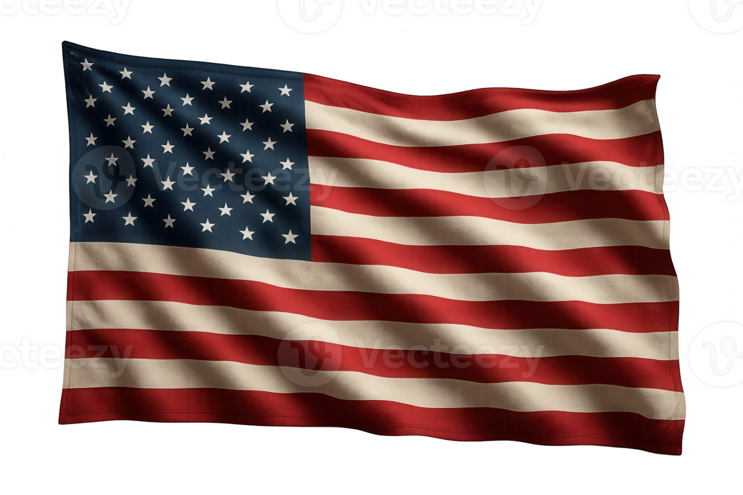 United States waving flag with transparent background png
