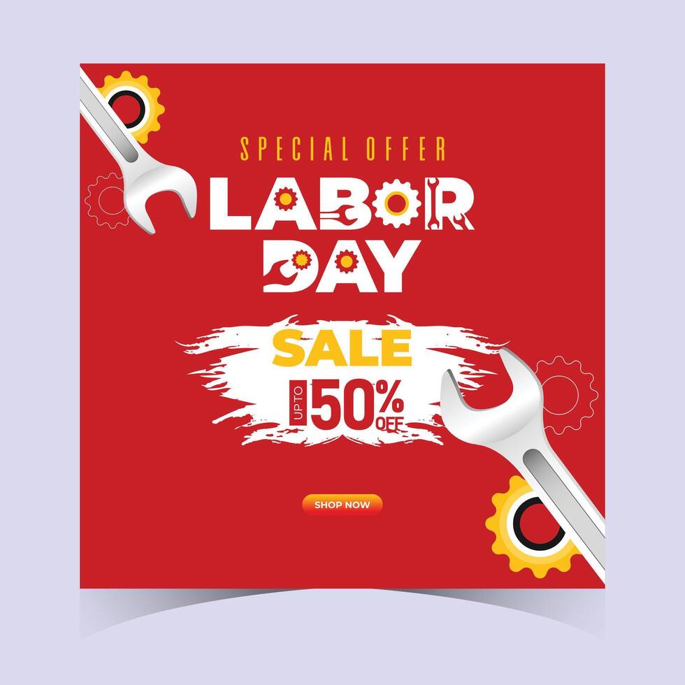 Labor Day Sale Web Banner Template Bold Abstract Design vector