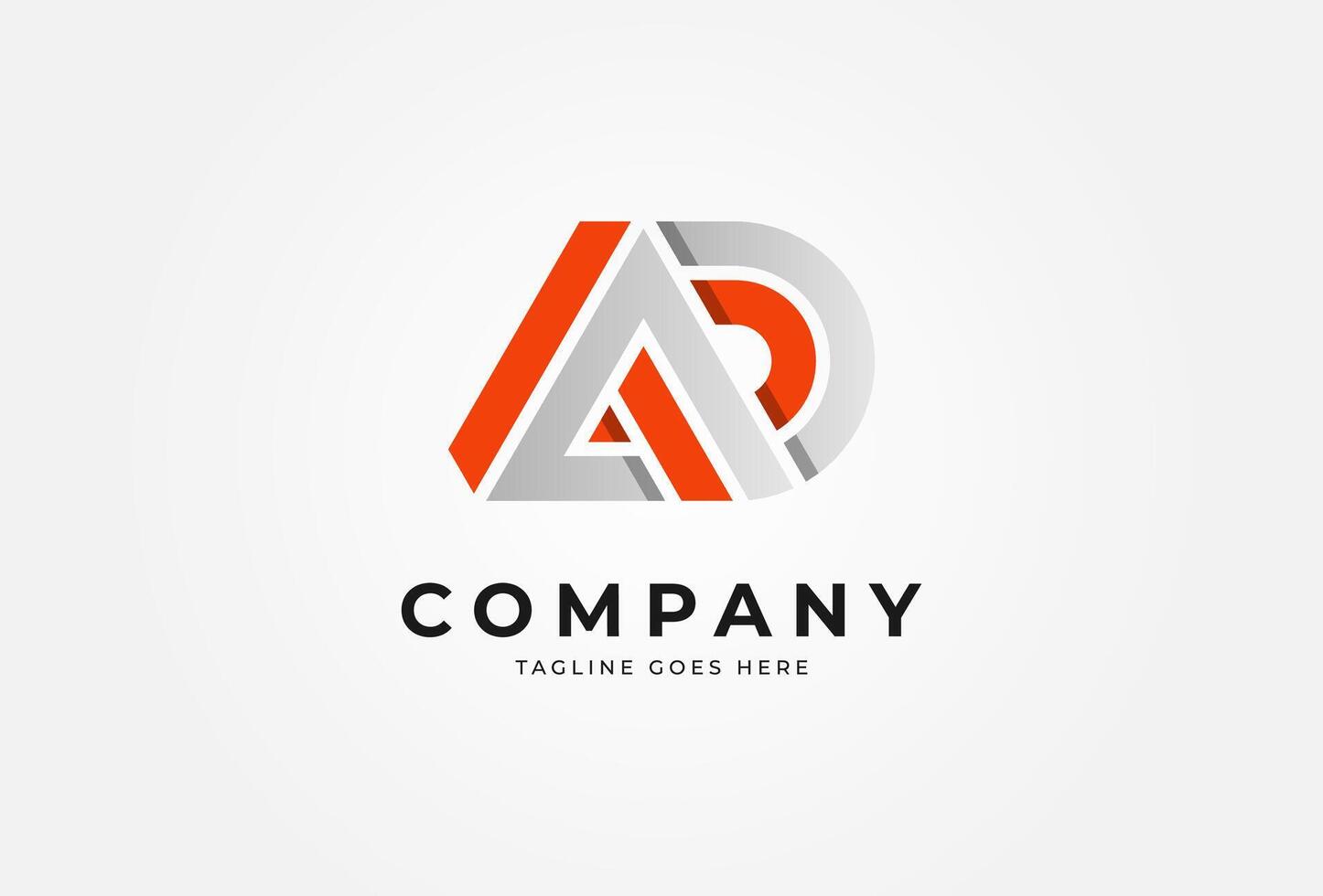 Letter AD 3D monogram Logo vector