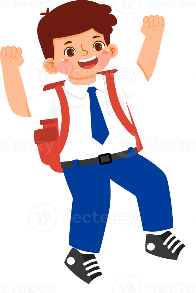 Cheerful Shoolboy Junior High Student png