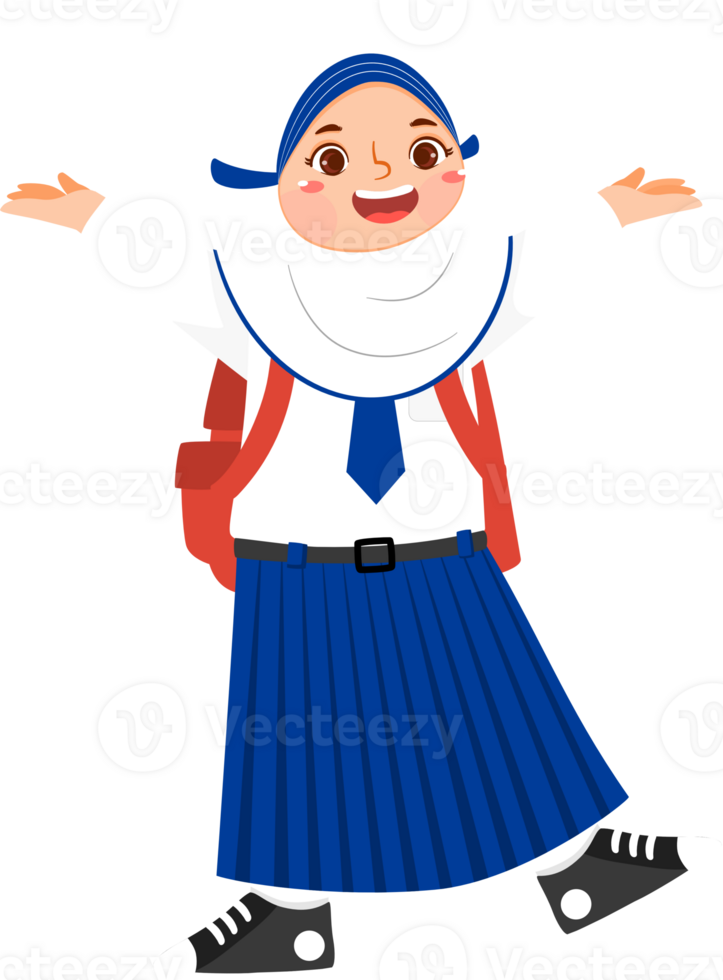 Happy Hijab Girl Junior High School student png