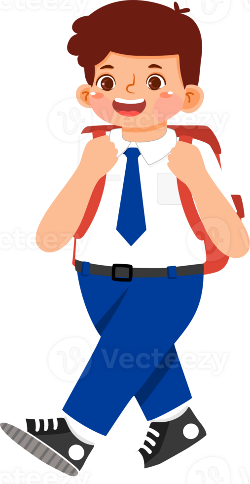 Schoolboy Junior High Student with Backpack png