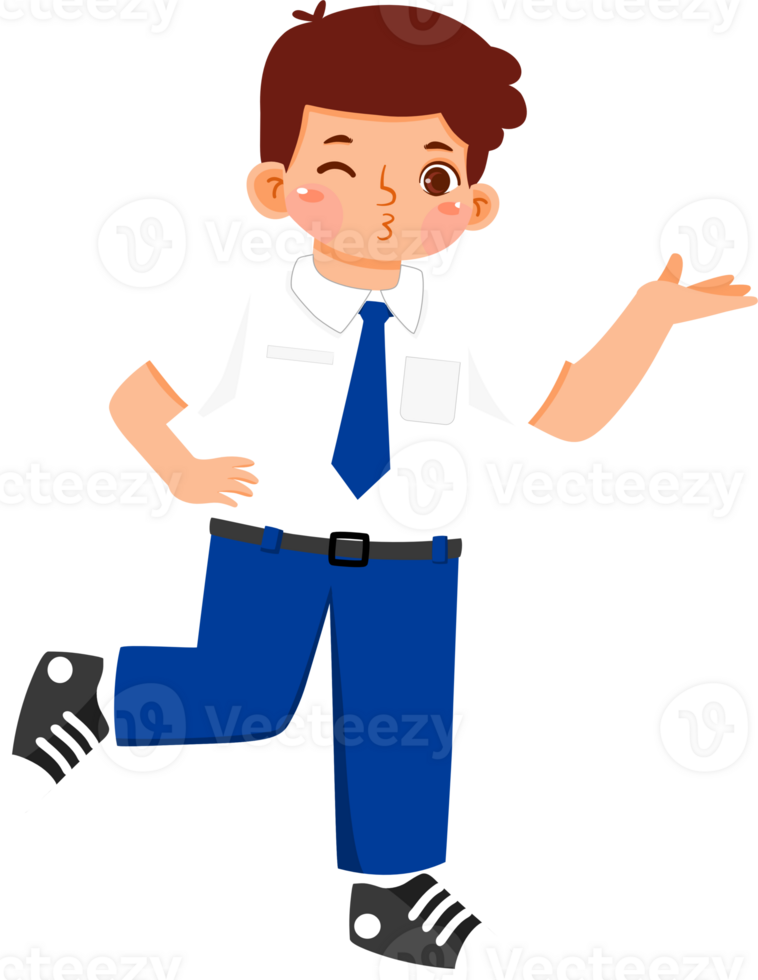 Schoolboy Junior High Student Winking png