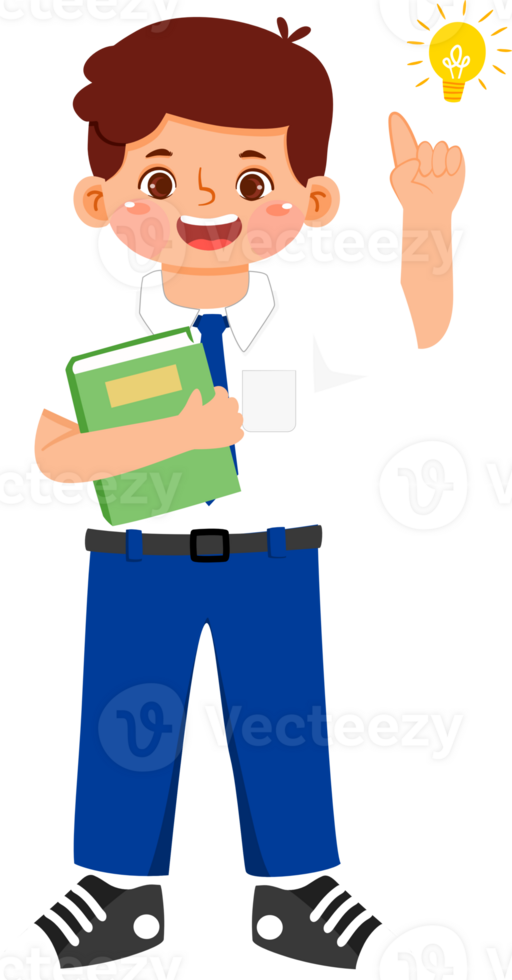 Schoolboy Junior High Student with Light Bulb png