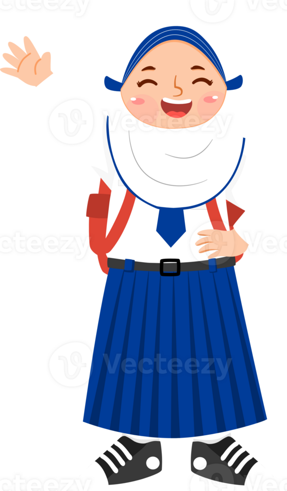 Hijab Girl Junior Hign School Student Waving png