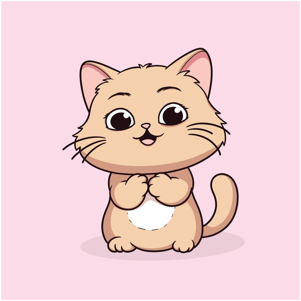 Cute Cartoon Cat Character vector