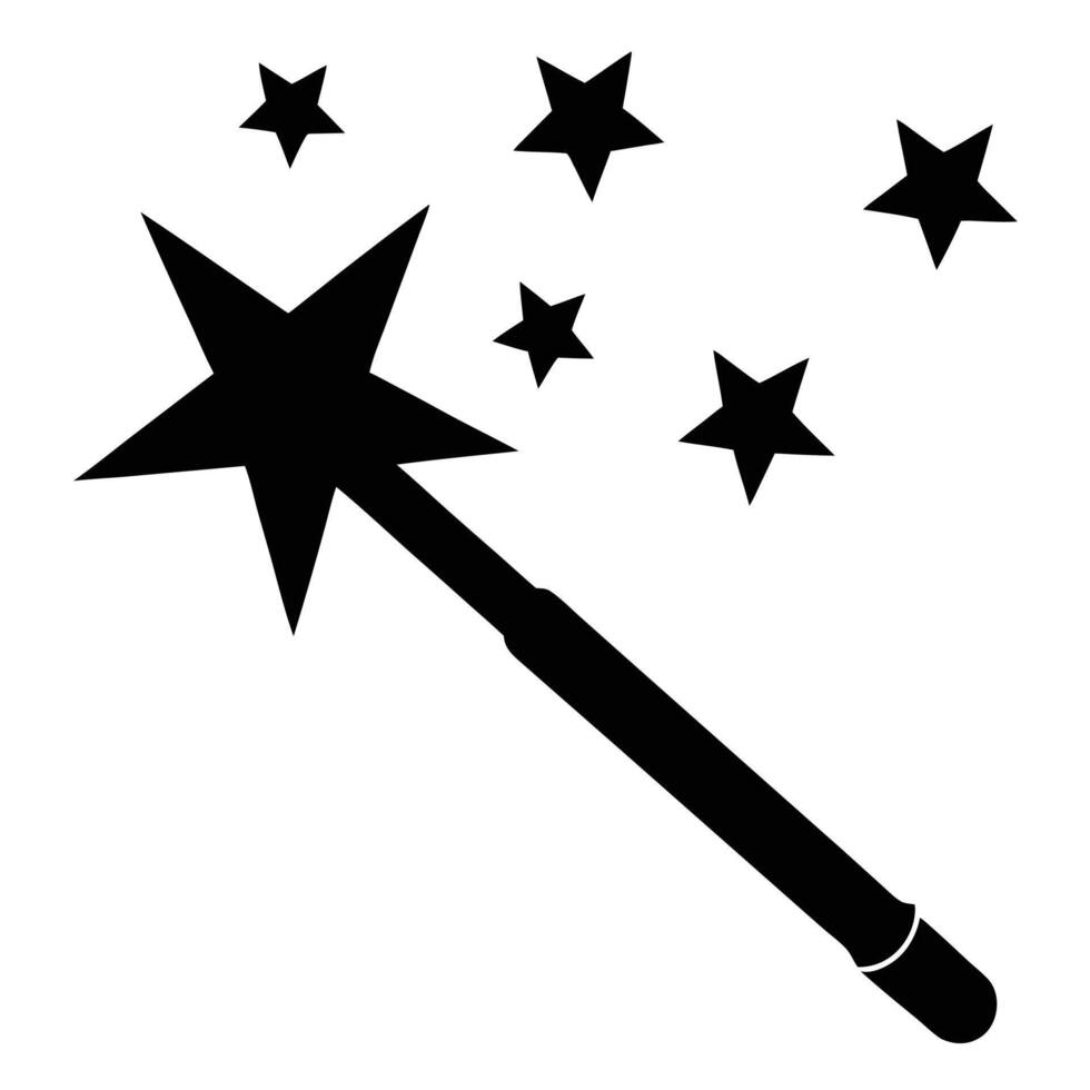 Magic Wand with Star and Stars vector