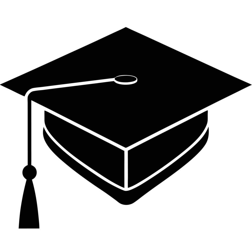 Black Graduation Cap with Tassel vector