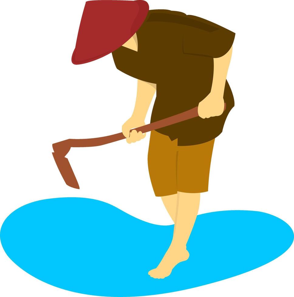 Labor Day Illustration of a Farmer Working in the Field - Tribute to Agricultural Workers vector
