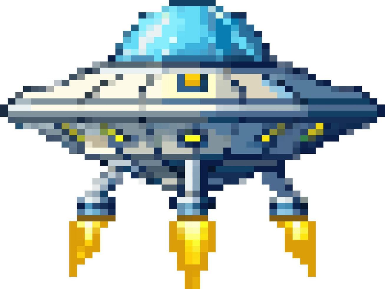 8-Bit UFO Invader in Classic Retro Pixel Style vector