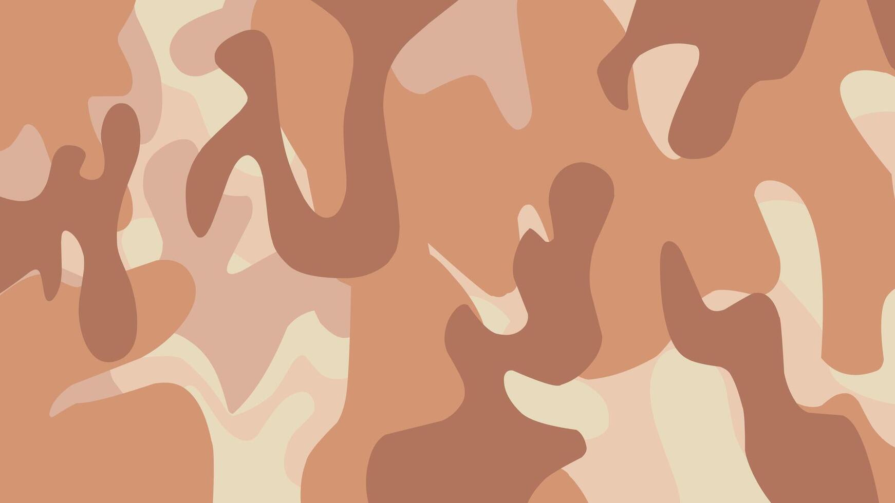 A flowing, organic camouflage design featuring shades of brown, beige, and tan, creating a natural and abstract aesthetic. vector