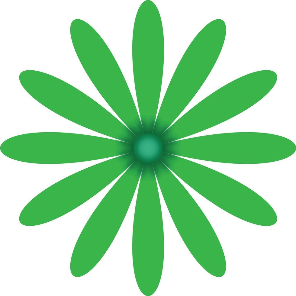Abstract Green Flower with Soft Petals vector