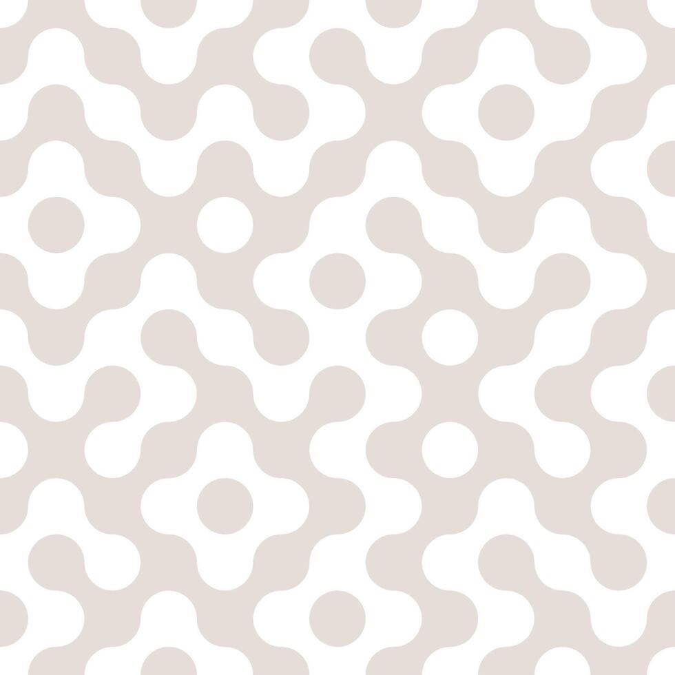 Truchet tile round shapes seamless pattern in flat style. Mosaic background with rounded forms. Modern geometric infinity pattern. vector