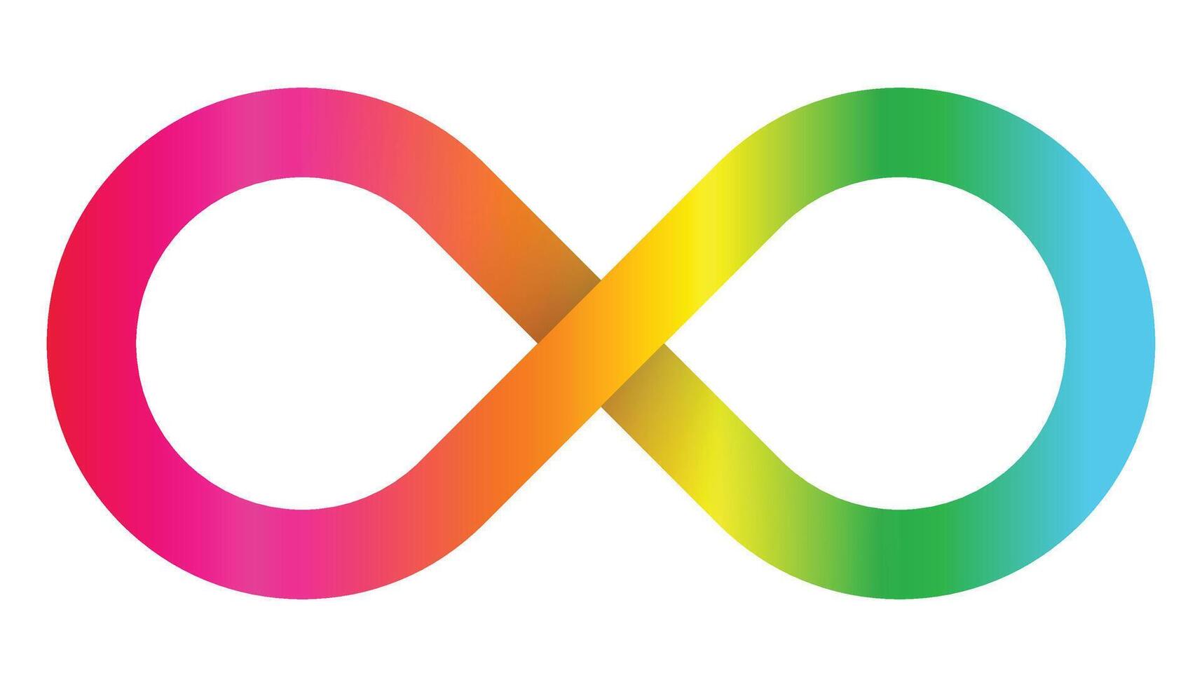 Autism rainbow infinity sign. Autistic spectrum. Rainbow gradient in the shape of the infinity symbol. Eight sign colorful gradient. vector