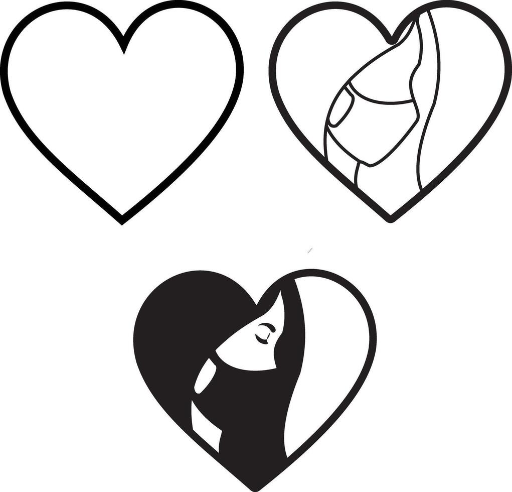 set of heart icons love vector