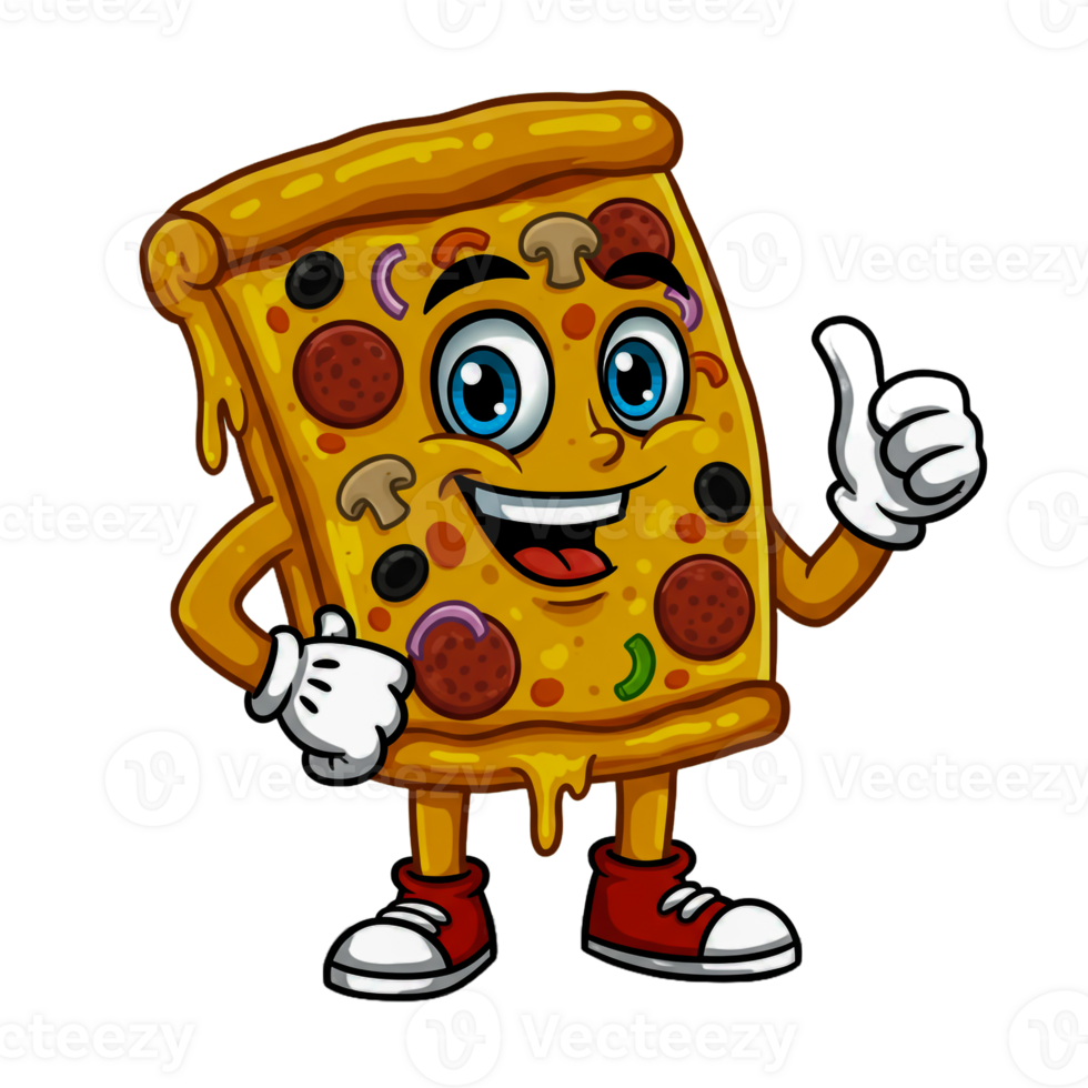 Whimsical Pizza Slice in Reindeer Design png