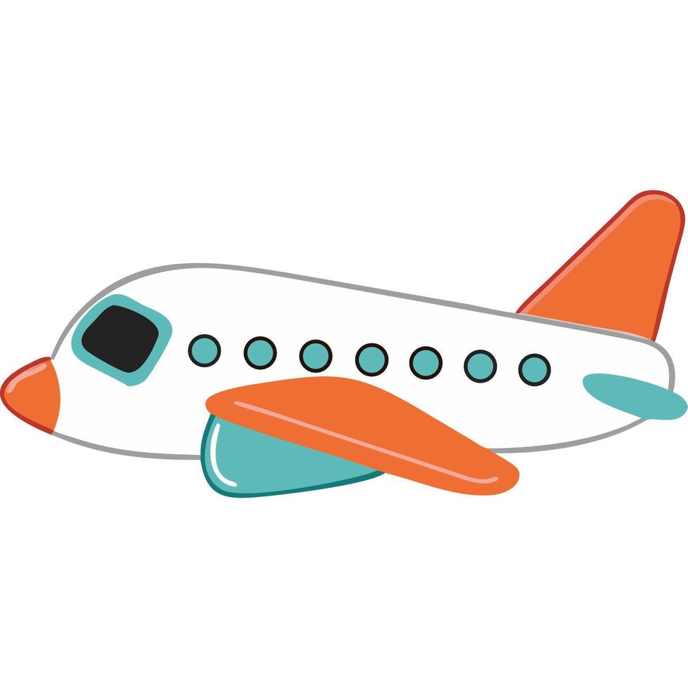 Cute cartoon airplane illustration, perfect for kids' projects or travel themes. vector