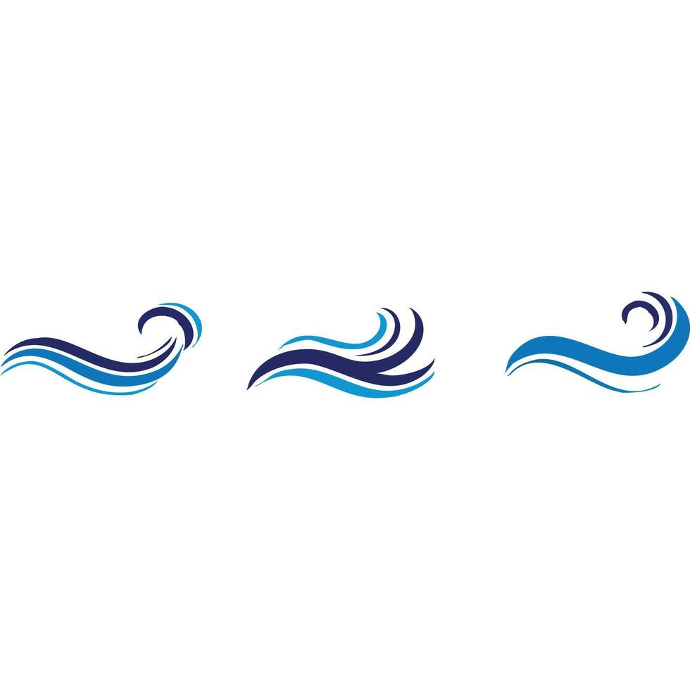 Three abstract blue wave designs perfect for logos, websites, or branding. vector