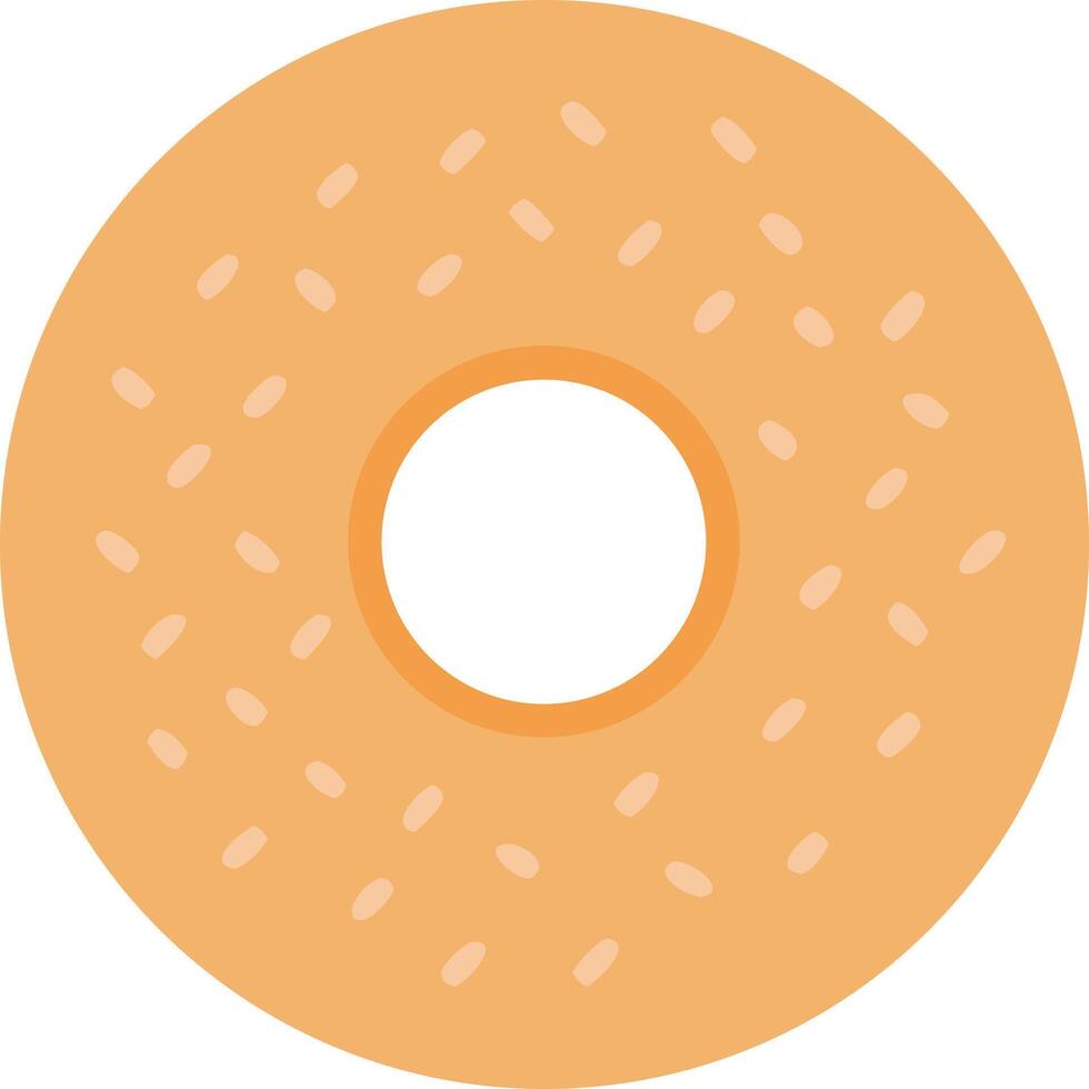 Simple illustration of a bagel with sesame seeds, perfect for bakery menus or websites. vector