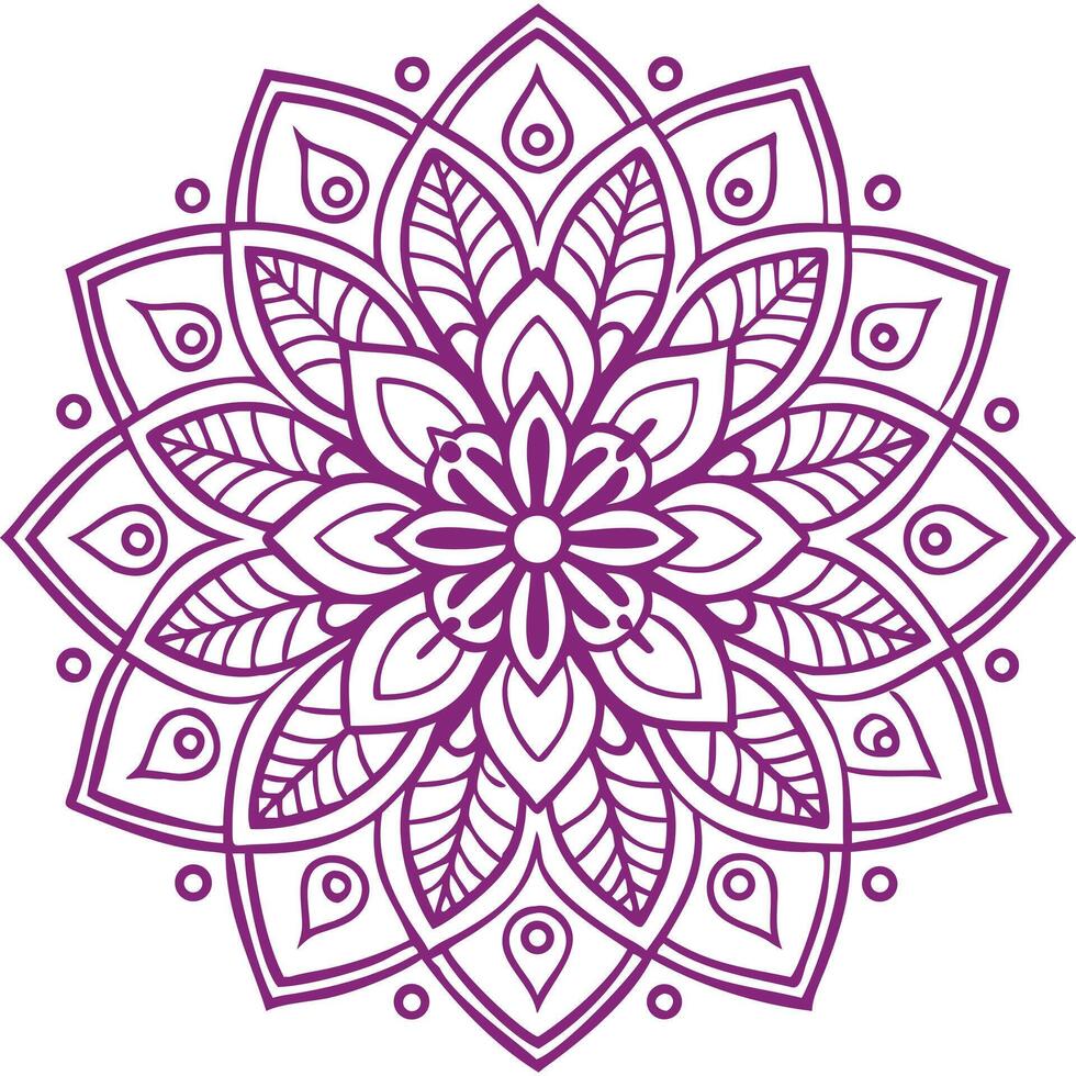 Elegant Purple Mandala with Intricate Floral Patterns vector