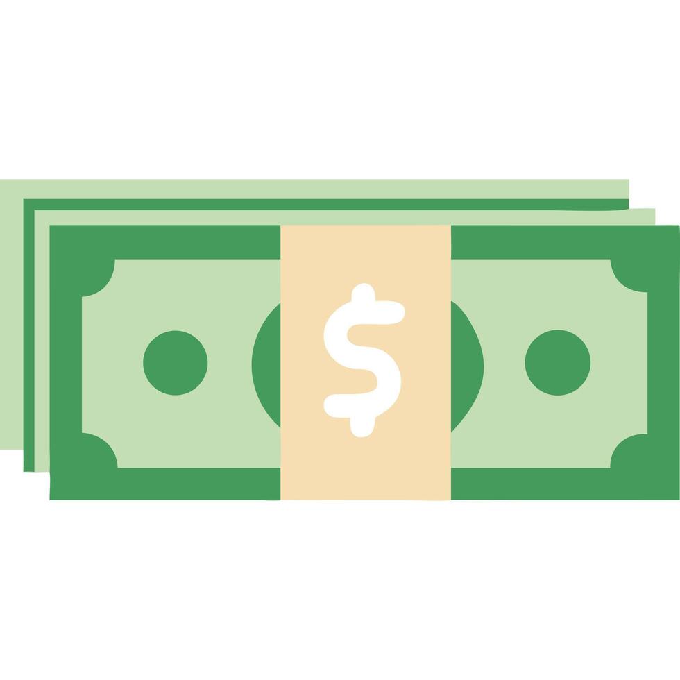 Simple illustration of a stack of cash, ideal for finance, business, and money-related concepts. vector