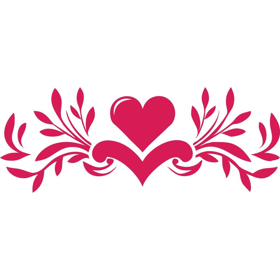 Pink heart with floral design, perfect for Valentine's Day or wedding invitations. vector