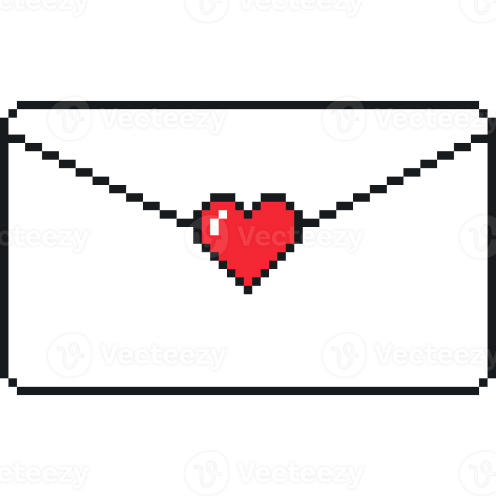 pixel envelope. envelope ícone. 8 mordeu enviar ícone png