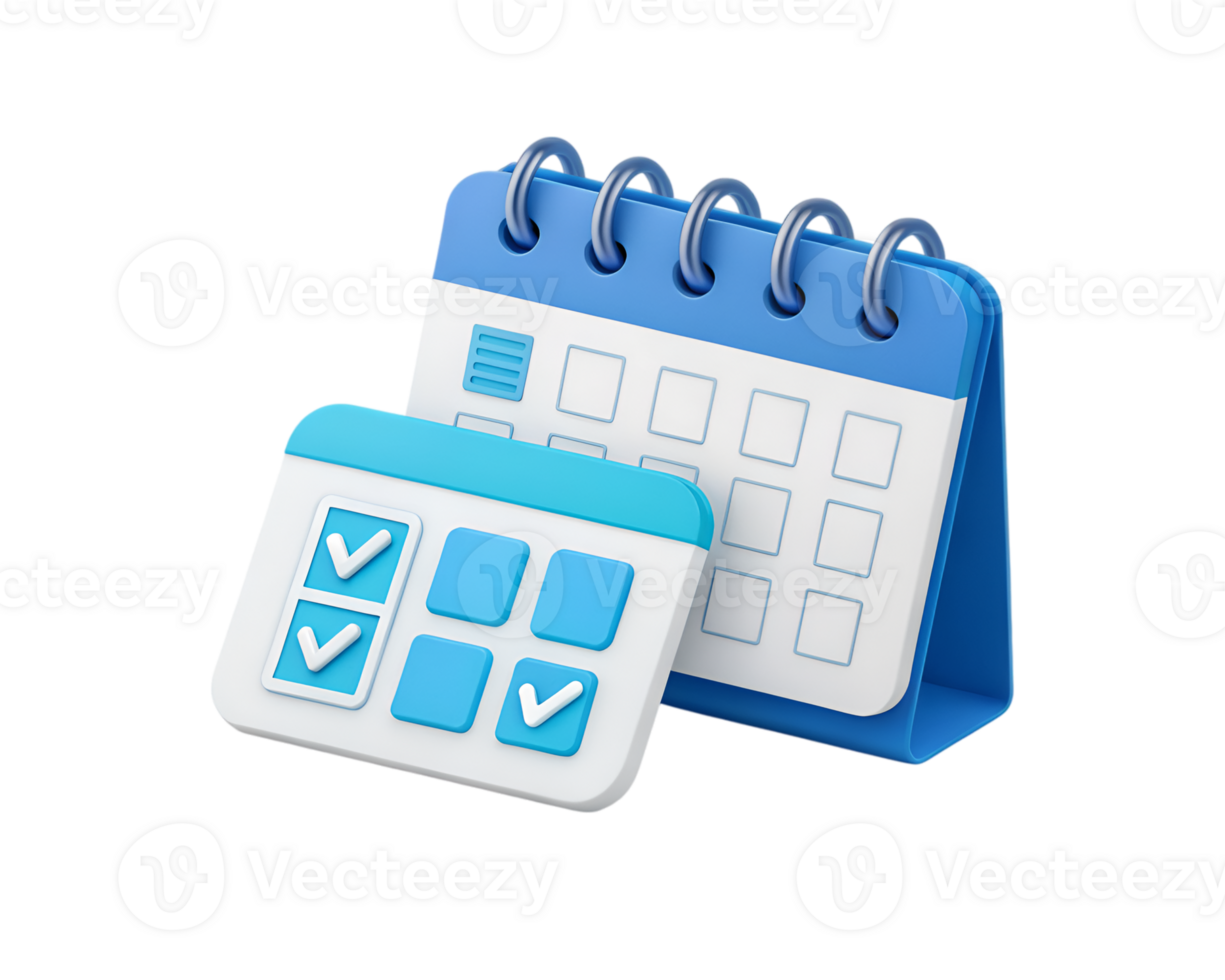 A calendar and check box icon on a transparent background png