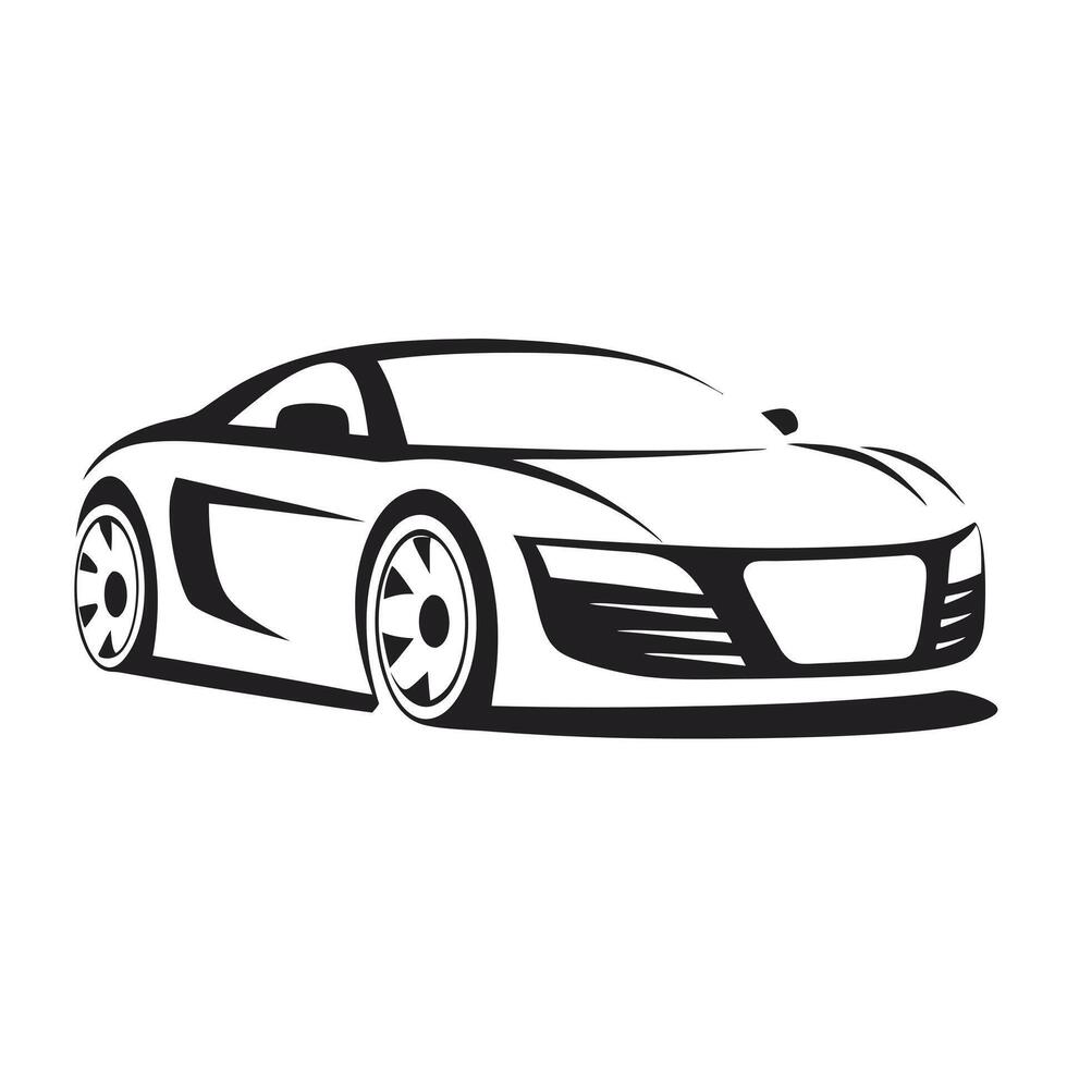 Modern sports car illustration design isolated on white vector